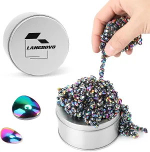 Magnetic Putty Over 600 Weak Magnetic Beads Fidget Ferrite Putty Crags Magnetic Stones Fun Quiet Magnetic Balls Fidget Toys for Office and Desk (Colorful)