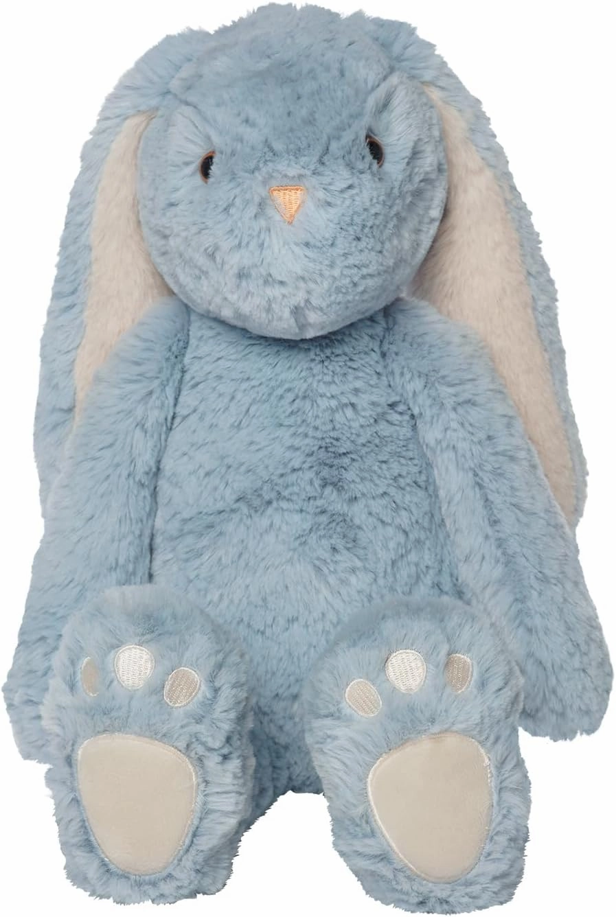 Manhattan Toy River The Blue & Light Apricot Snuggle Bunnies 12" Stuffed Animal with Embroidered Accents