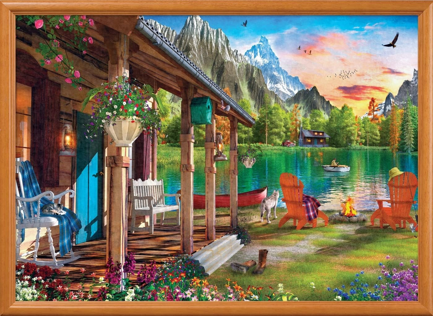 Masterpieces 1000 Piece Jigsaw Puzzle For Adults, Family, Or Kids - Evening On The Lake - 19.25"x26.75"