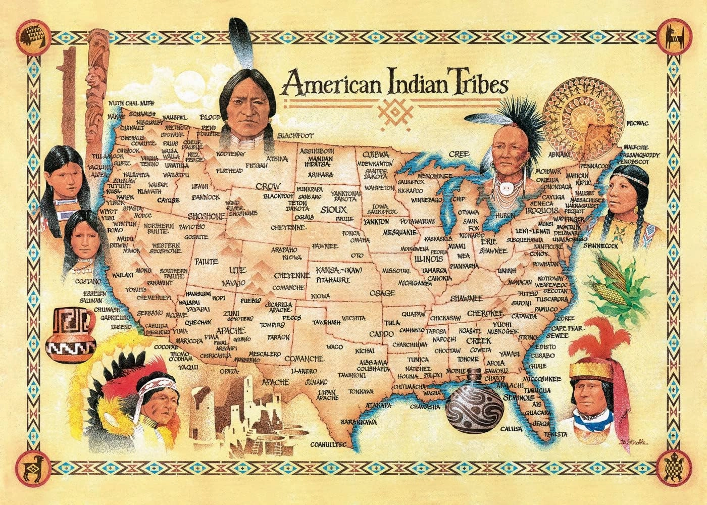 MasterPieces 550 Piece Jigsaw Puzzle For Adults, Family, Or Youth - American Indian Tribes - 18"x24"