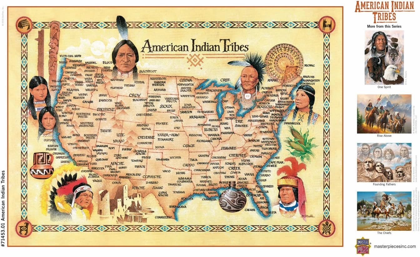 MasterPieces 550 Piece Jigsaw Puzzle For Adults, Family, Or Youth - American Indian Tribes - 18"x24"