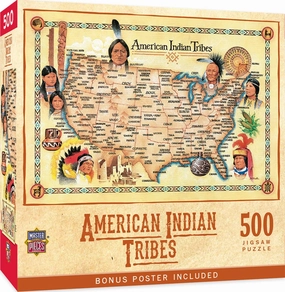 MasterPieces 550 Piece Jigsaw Puzzle For Adults, Family, Or Youth - American Indian Tribes - 18"x24"