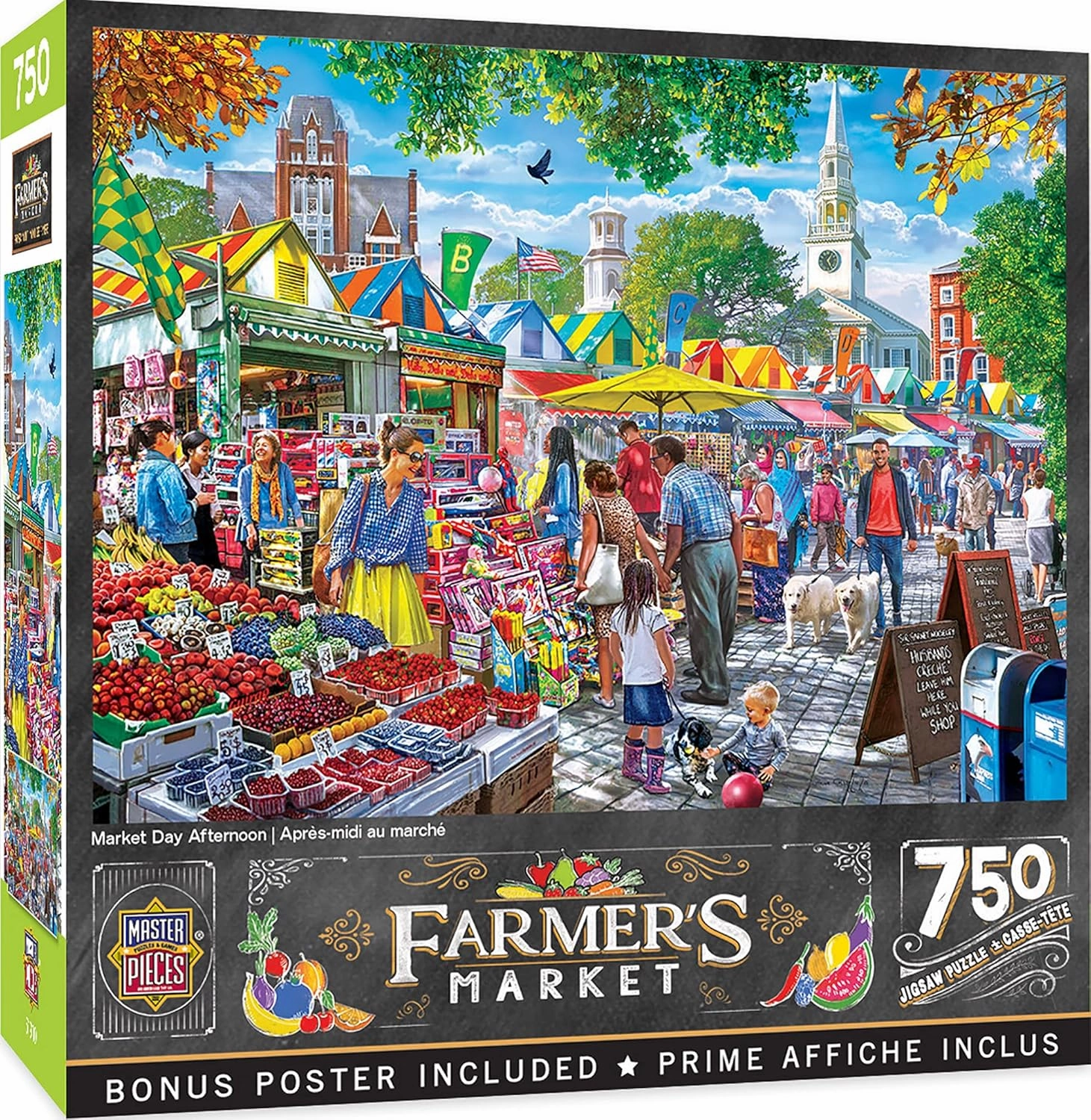 Masterpieces 750 Piece Jigsaw Puzzle for Adults and Family - Market Day Afternoon - 18"x24"