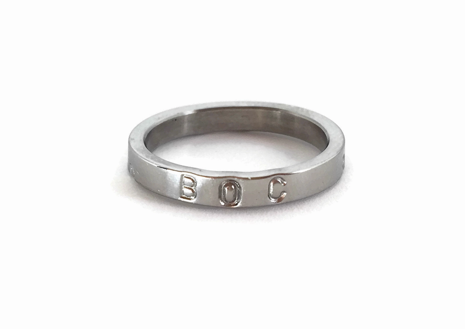 Matching set of Personalized Rings, Couples rings Silver Gold Stainless Steel Rings