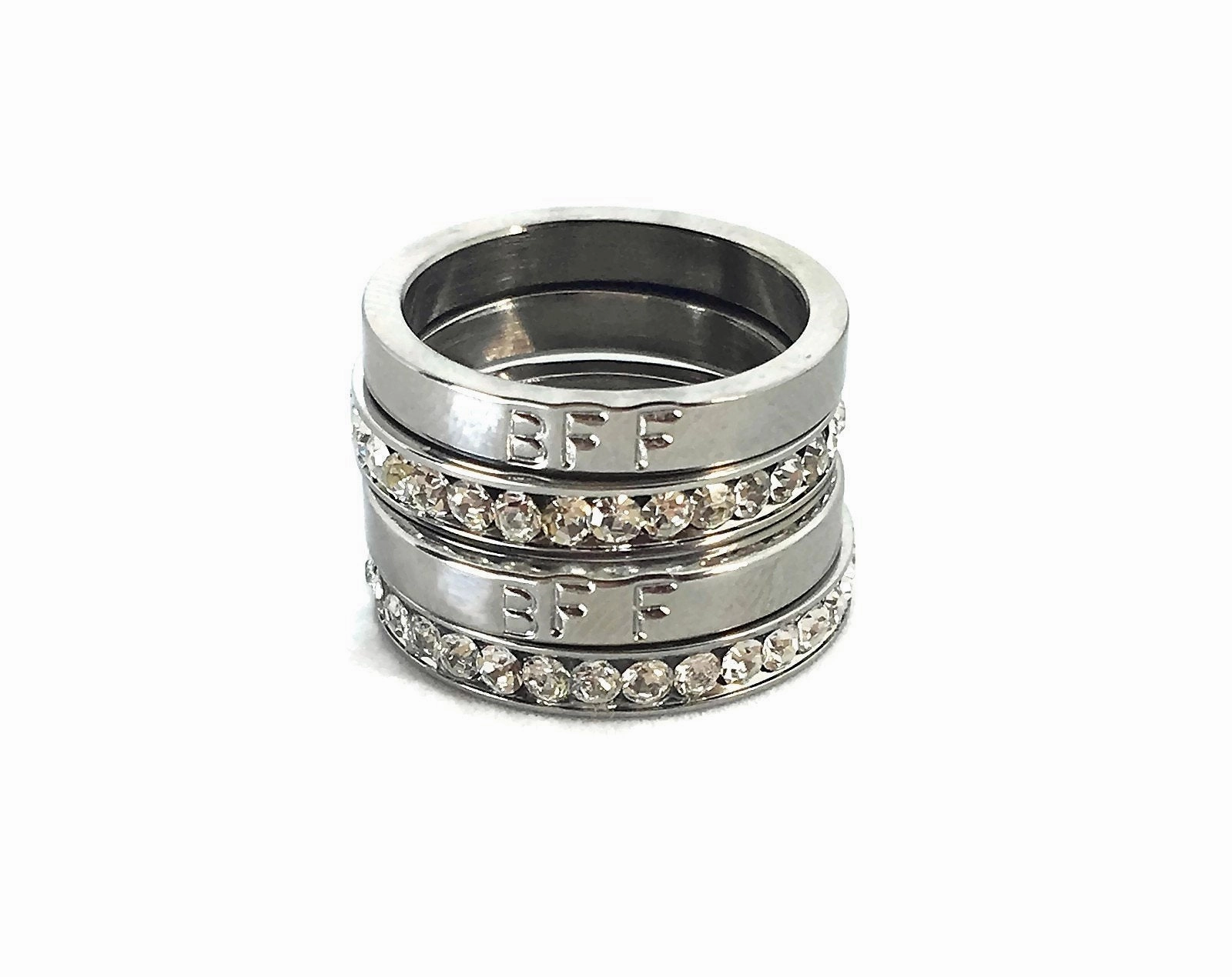 Matching set of Personalized Rings, Couples rings Silver Gold Stainless Steel Rings