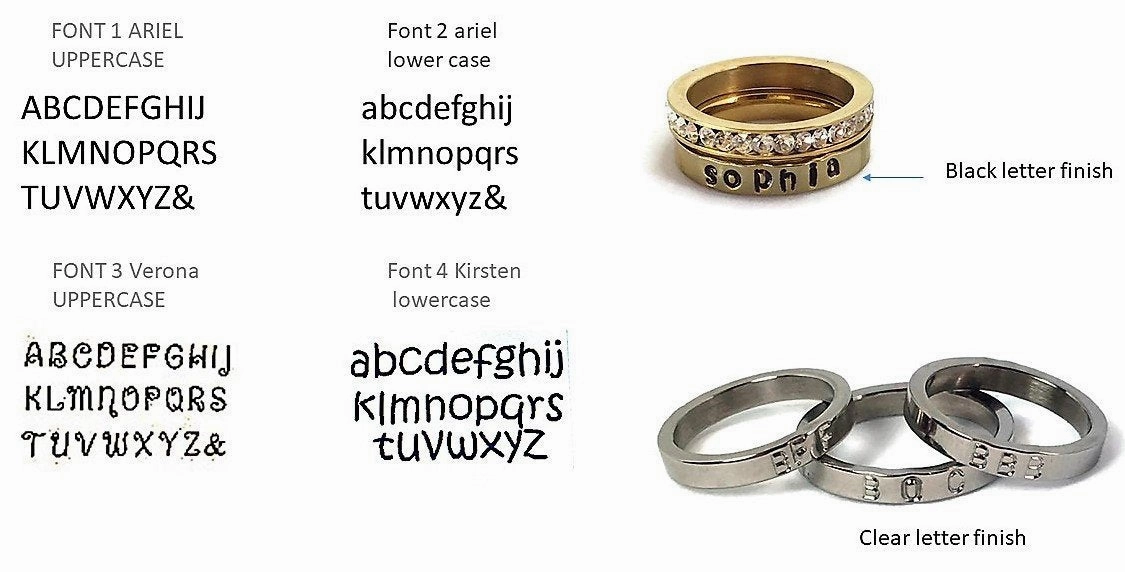 Matching set of Personalized Rings, Couples rings Silver Gold Stainless Steel Rings