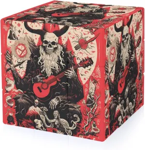 Merry Krampus Goat Adults 3x3x3 Color-Matching Smooth Fully Printed Cube Gift