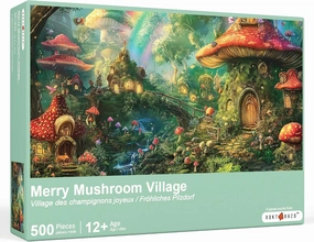 Merry Mushroom Village, 500 Pieces Jigsaw Puzzles, Challenging Puzzle Perfect for Adults, Family Game Nights, Finish Size 20.5 * 15.0 in