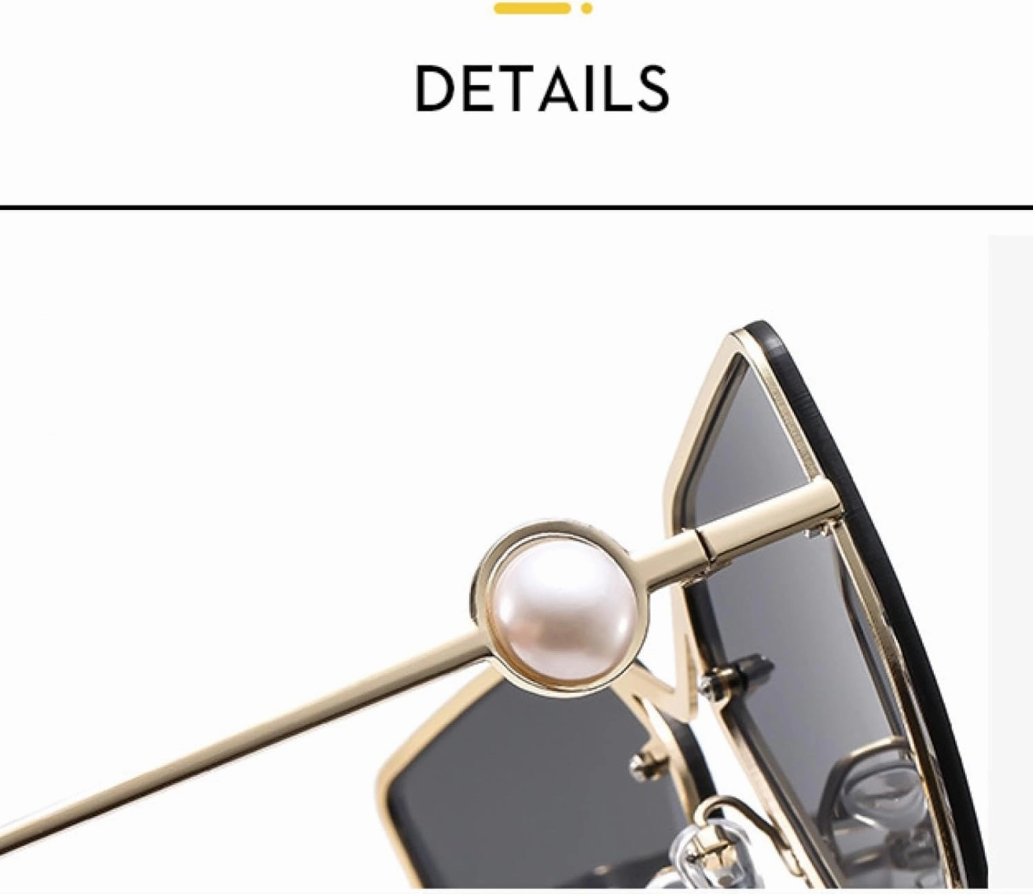 Metal Big Frame Cat Eye Pearl Decoration Sunglasses Women Men Luxury Punk Travel Driving Uv400