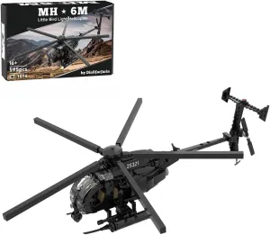 MH-6 Little Bird Helicopter Model Building Blocks Set, MOC-88275 Army Plane Assembly Kits for Adults, Perfect Home Ornament, 595 Pieces