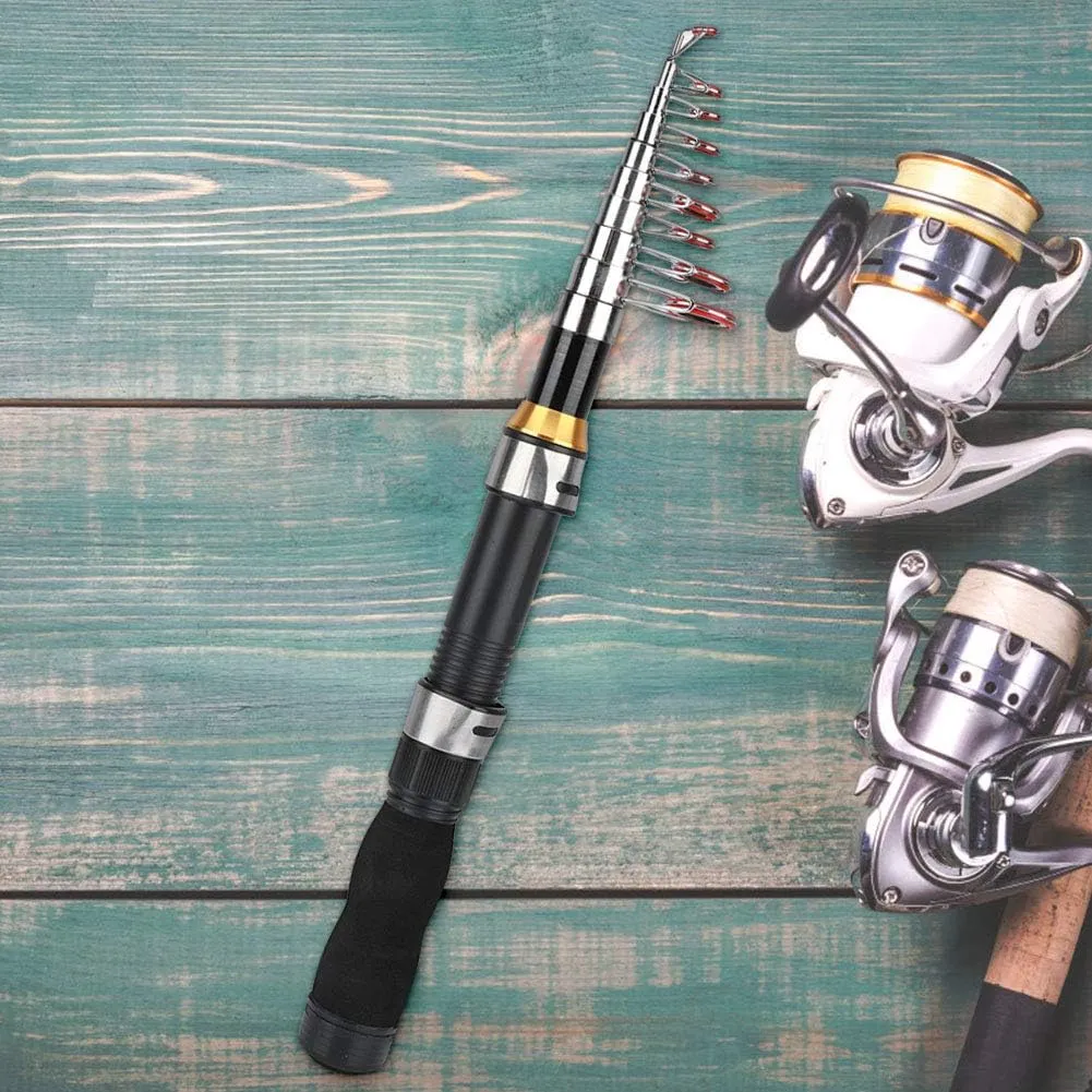Mini Sea Fishing Rod, Telescopic Fishing Rod Pole for Saltwater and Freshwater