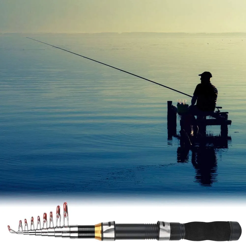 Mini Sea Fishing Rod, Telescopic Fishing Rod Pole for Saltwater and Freshwater