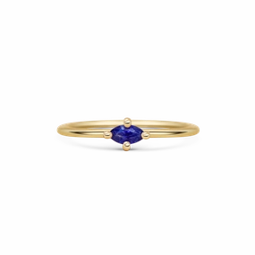 Mini Marquise Blue Sapphire Promise Ring