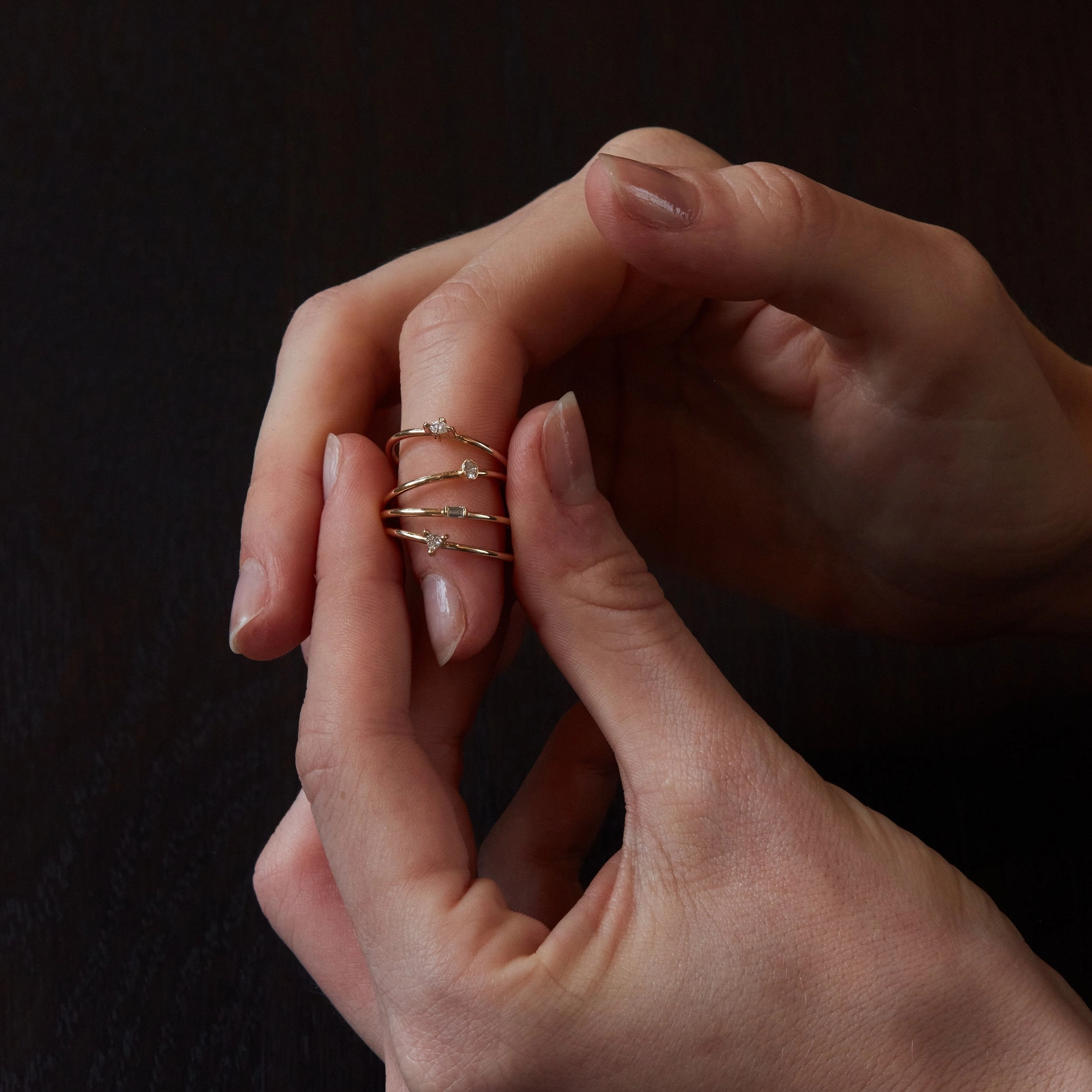 Mini Marquise Champagne Diamond Promise Ring