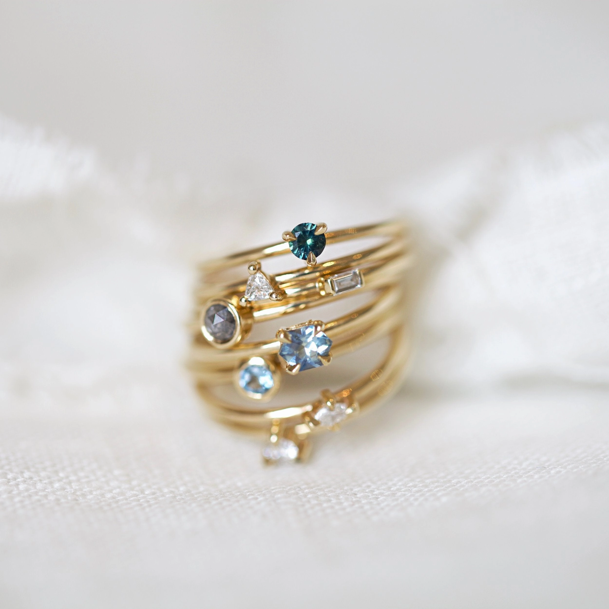 Mini Marquise Champagne Diamond Promise Ring