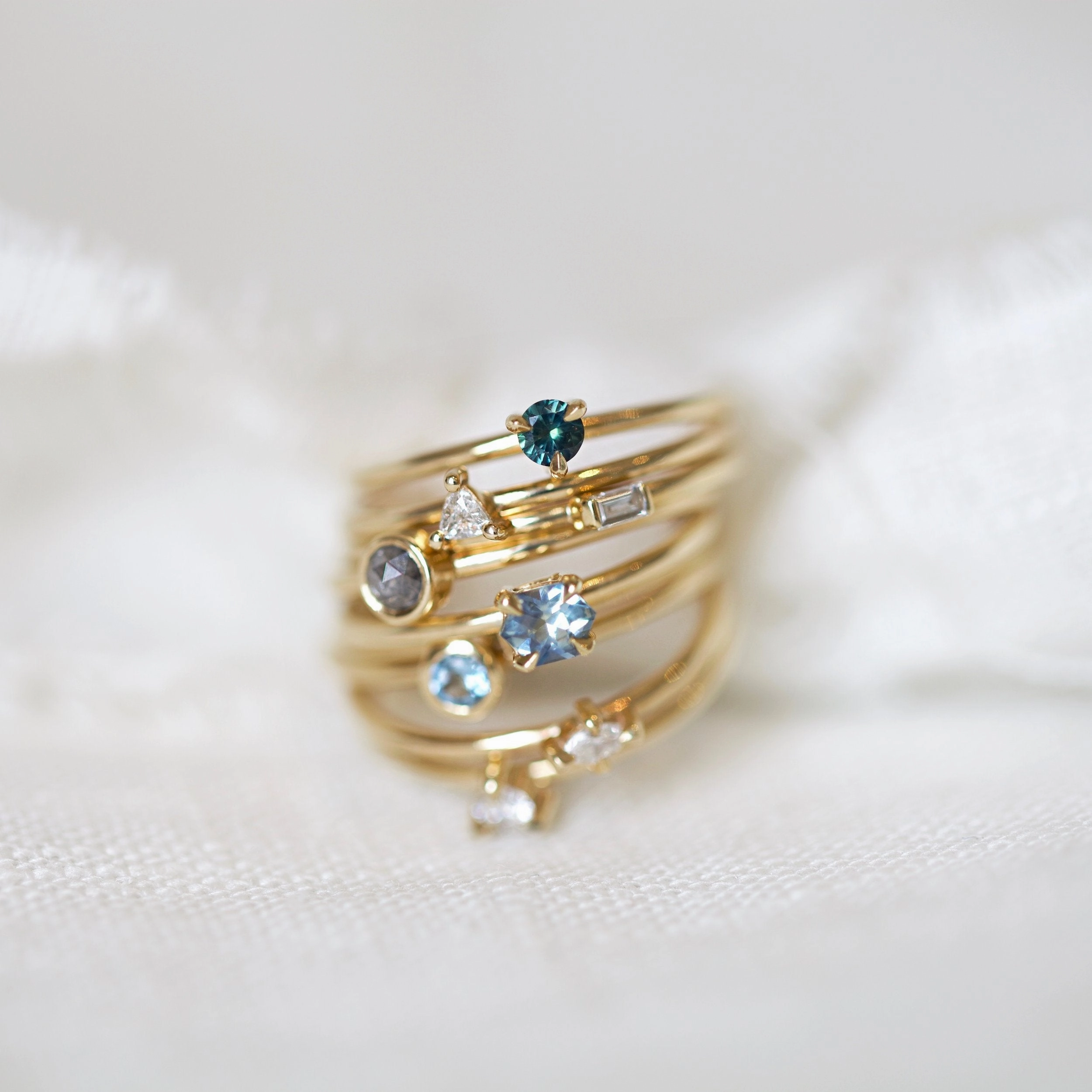 Mini Oval Diamond Promise Ring