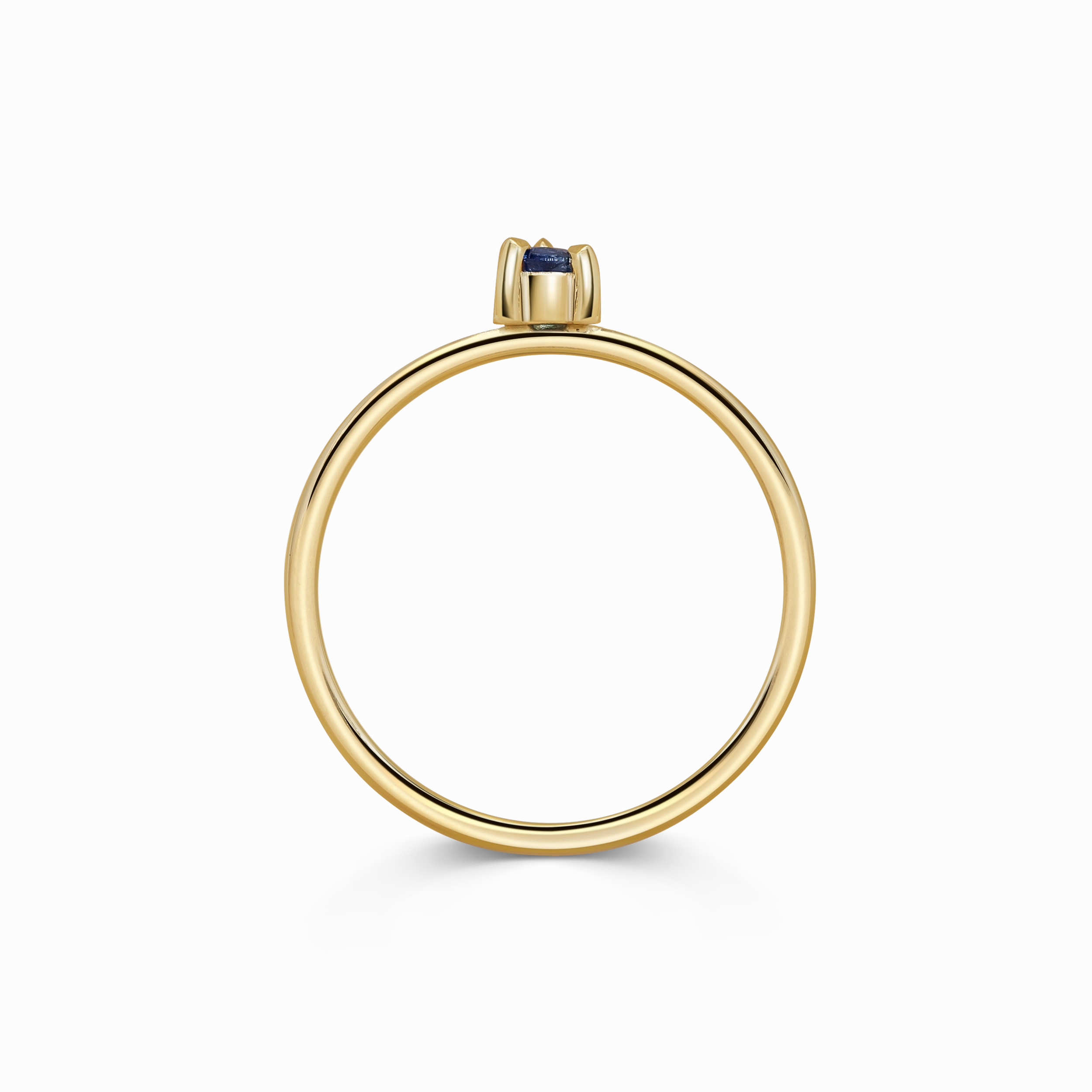 Mini Round Blue Sapphire Promise Ring