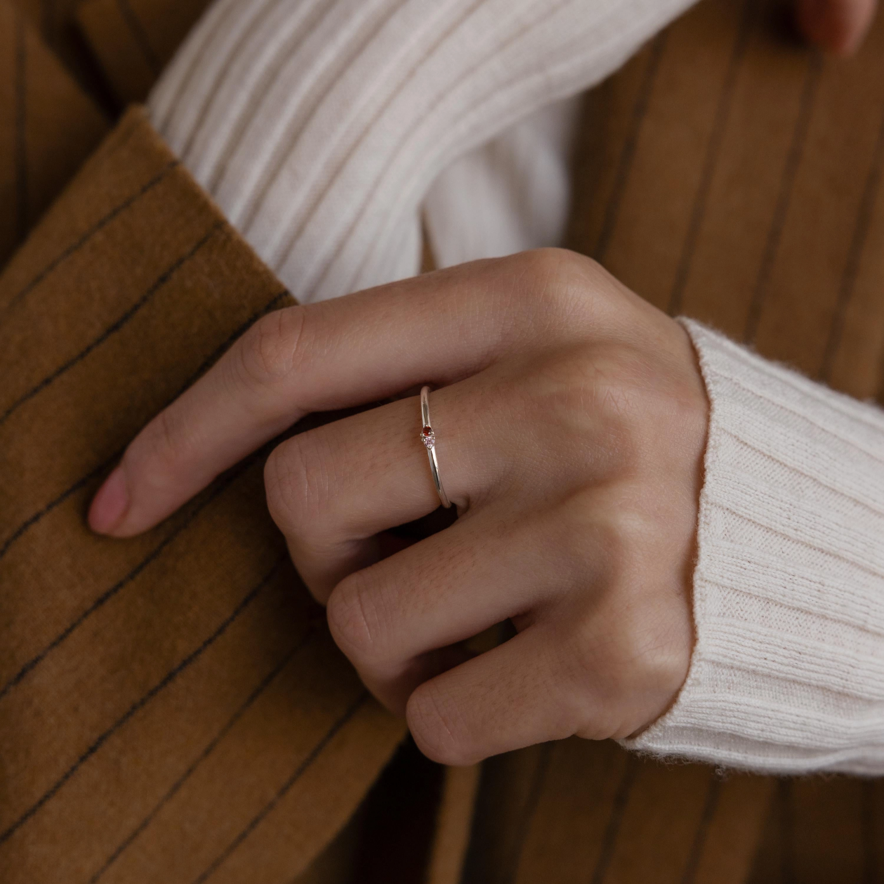 Mini Toi et Moi Birthstone Ring