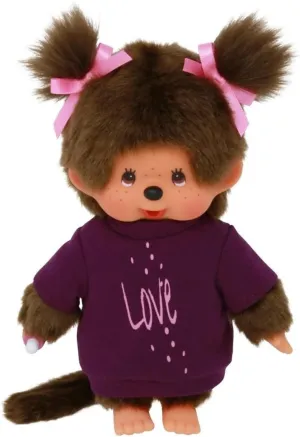 Monchhichi Girl Tee Love Dress Plush Doll - Purple