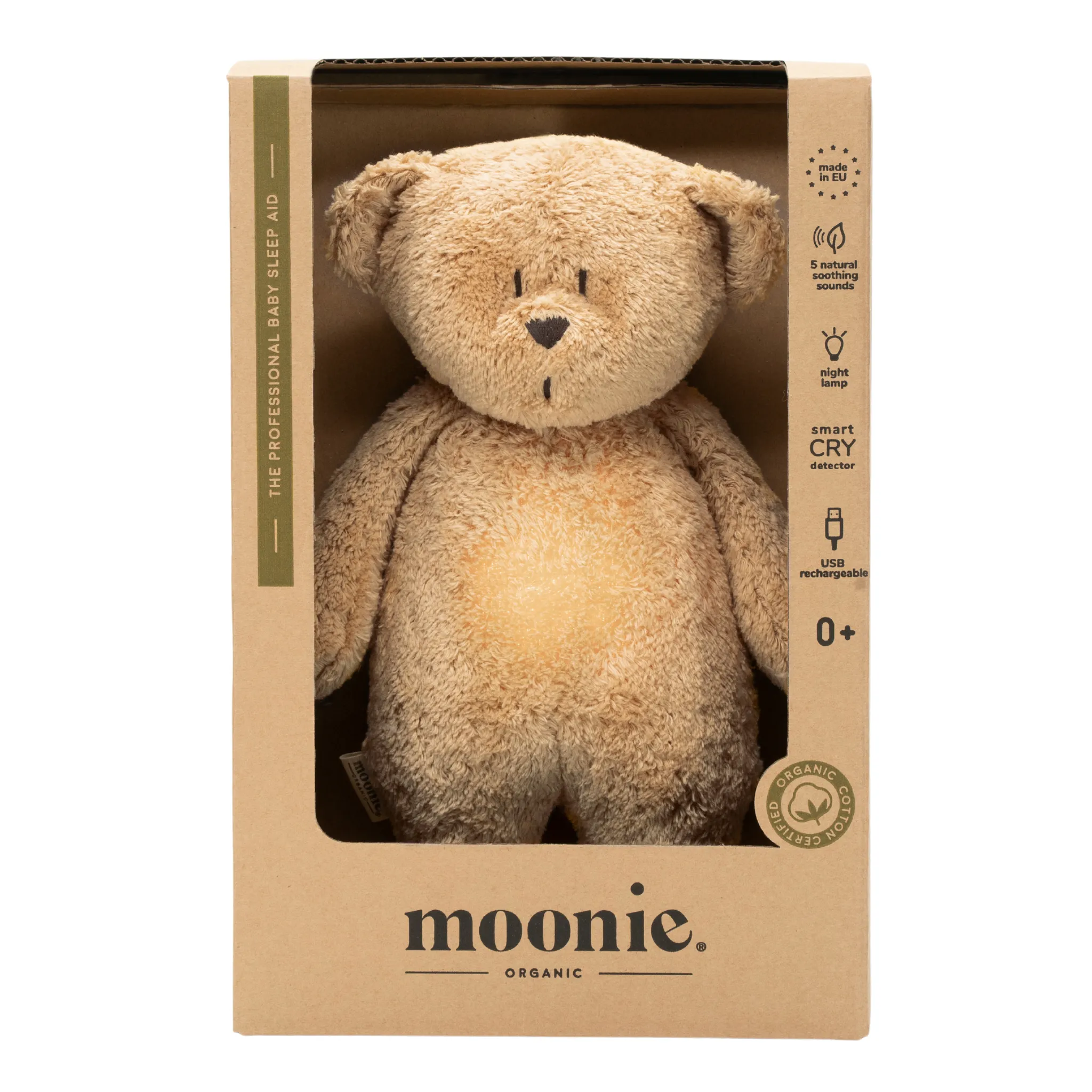 MOONIE HUMMING BEAR SLEEP AID AND NIGHT LIGHT | CAPPUCCINO