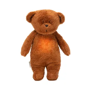 MOONIE ORGANIC HUMMING BEAR WITH NIGHT LIGHT | CARAMEL