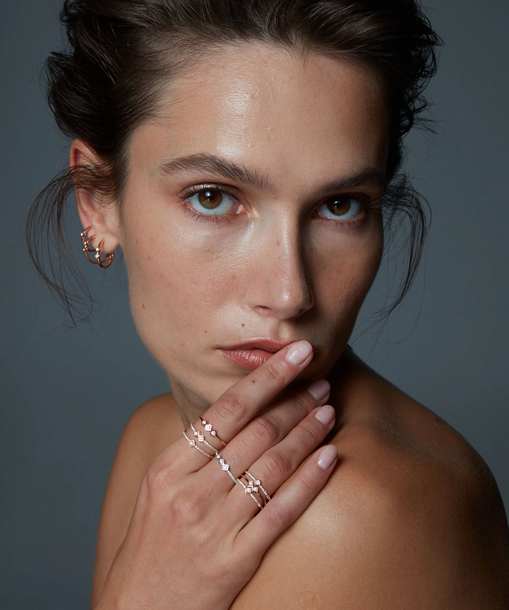 MOSAIC RHOMBUS HALF ETERNITY RING
