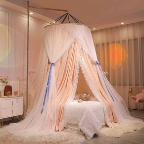 Mosquito Net Bed Canopy Hanging Tent Mosquito Net Curtain Large Mosquito Net for Travel and Home (F Flood Tent Curtain Bracket)