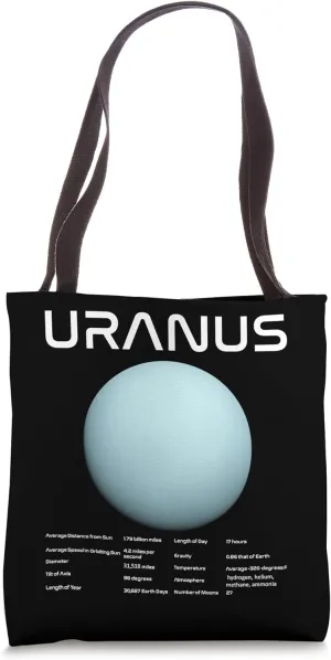 Nerdy Uranus Astronomy Science Planets Solar System Facts Wt Tote Bag