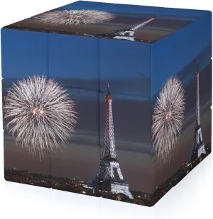 Night Sky Eiffel Tower Adults 3x3x3 Color-Matching Smooth Fully Printed Cube Gift