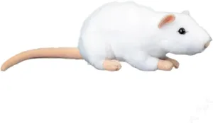 Nohito Lifelike Rat Stuffed Animal - 6.7'' Cuddly White Mouse Plush, Realistic Soft Stuffed Rat Plushie Doll