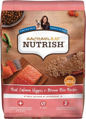 Nutrish Rachael Ray Real Salmon, Veggies & Brown Rice Recipe Dry Dog Food, 13 lb. Bag
