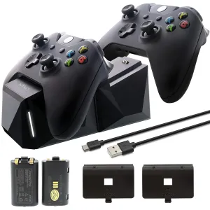 Nyko Xbox One Power Kit Plus - Rechargeable Battery Kit with 2 Batteries, Micro-USB Charge Cable – Not Compatible with Xbox S/X – Not Compatible with Xbox Controllers with a Home Button