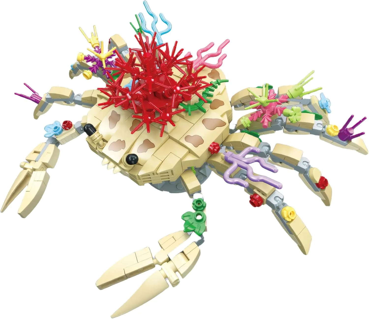 Ocean Water Grass Flower Crab Construction Set Building Blocks,Marine Animal DIY Unique Decoration Home, Animals Botanical Collection Blocks Toys,for 6  Kid,Home Plants Decor, Gifts
