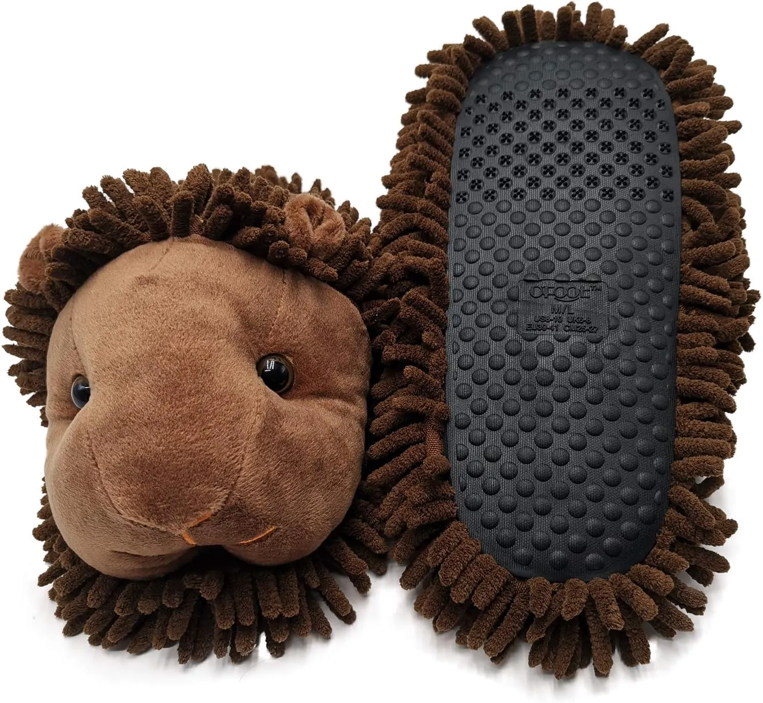 ofoot Womens & Childrens Cute Warm Fuzzy House Slippers Adult Furry Animal Shoes Non Slip Rubber Sole,Monkey Rabbit Koala Fox Owl Cat Lion Bunny Gorilla