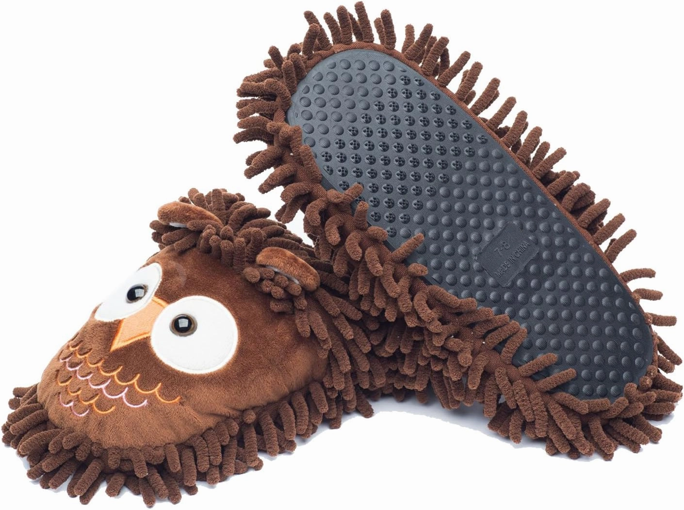 ofoot Womens & Childrens Cute Warm Fuzzy House Slippers Adult Furry Animal Shoes Non Slip Rubber Sole,Monkey Rabbit Koala Fox Owl Cat Lion Bunny Gorilla