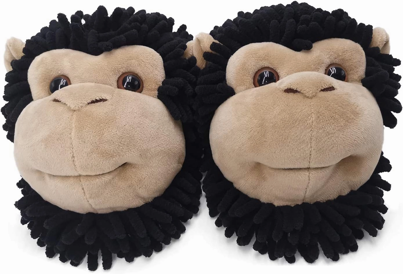 ofoot Womens & Childrens Cute Warm Fuzzy House Slippers Adult Furry Animal Shoes Non Slip Rubber Sole,Monkey Rabbit Koala Fox Owl Cat Lion Bunny Gorilla