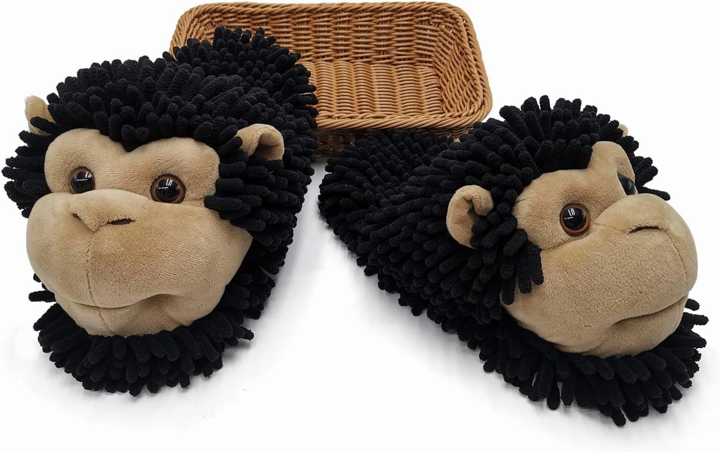 ofoot Womens & Childrens Cute Warm Fuzzy House Slippers Adult Furry Animal Shoes Non Slip Rubber Sole,Monkey Rabbit Koala Fox Owl Cat Lion Bunny Gorilla