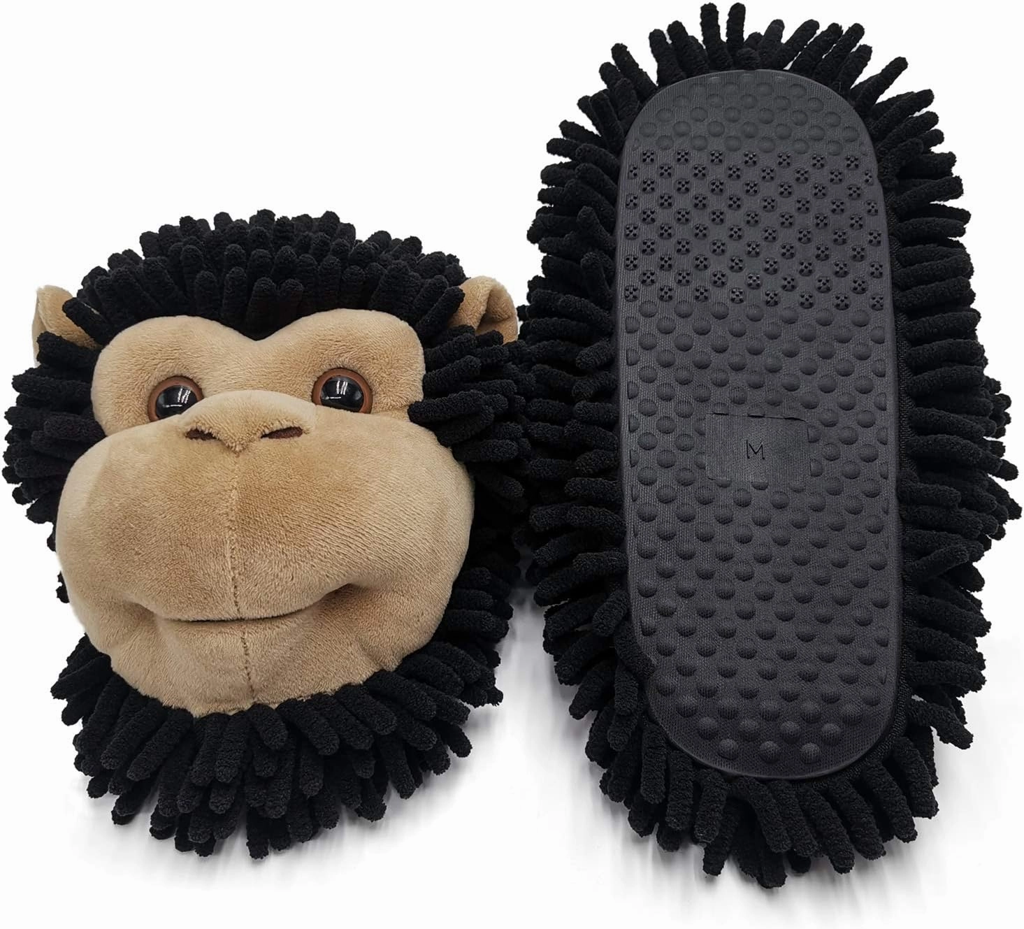 ofoot Womens & Childrens Cute Warm Fuzzy House Slippers Adult Furry Animal Shoes Non Slip Rubber Sole,Monkey Rabbit Koala Fox Owl Cat Lion Bunny Gorilla