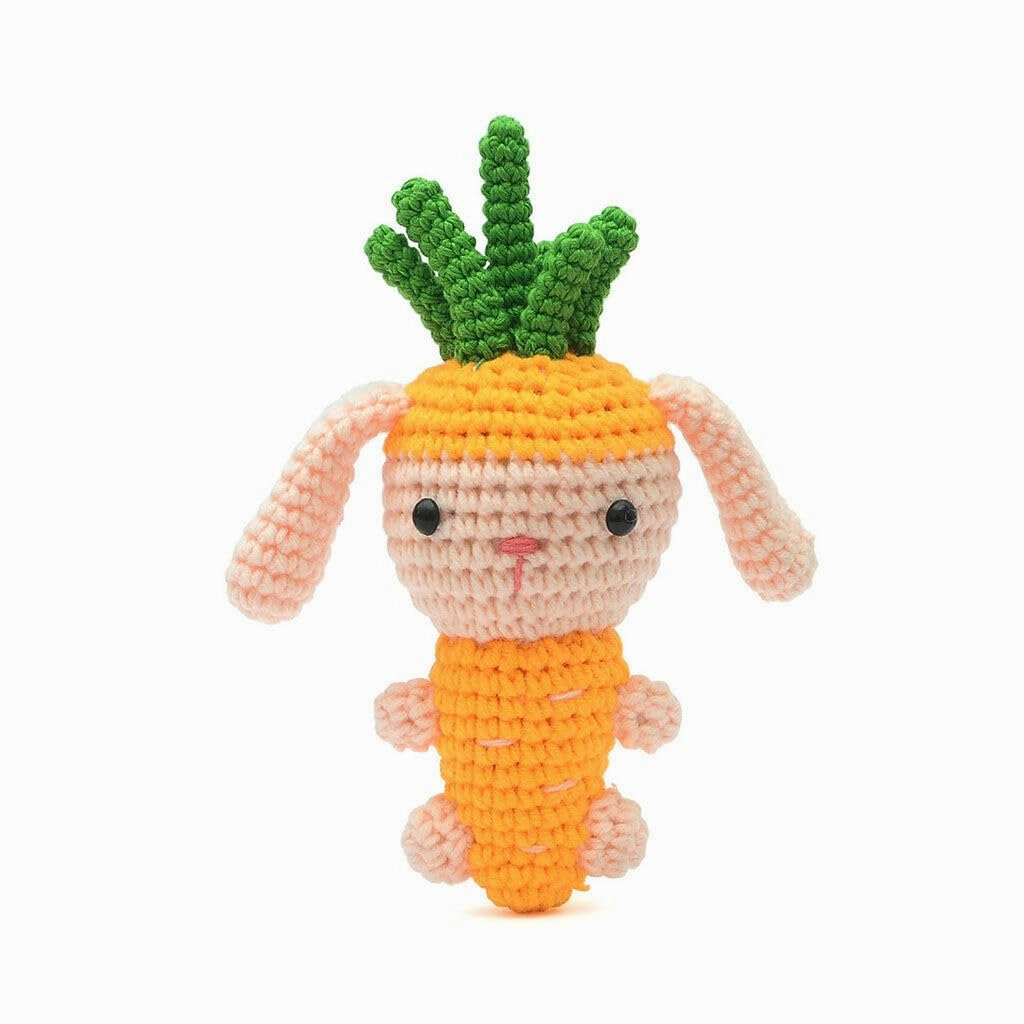 Orange Carrot Bunny Rabbit Crochet Doll Handmade Amigurumi Plush Toy VAC