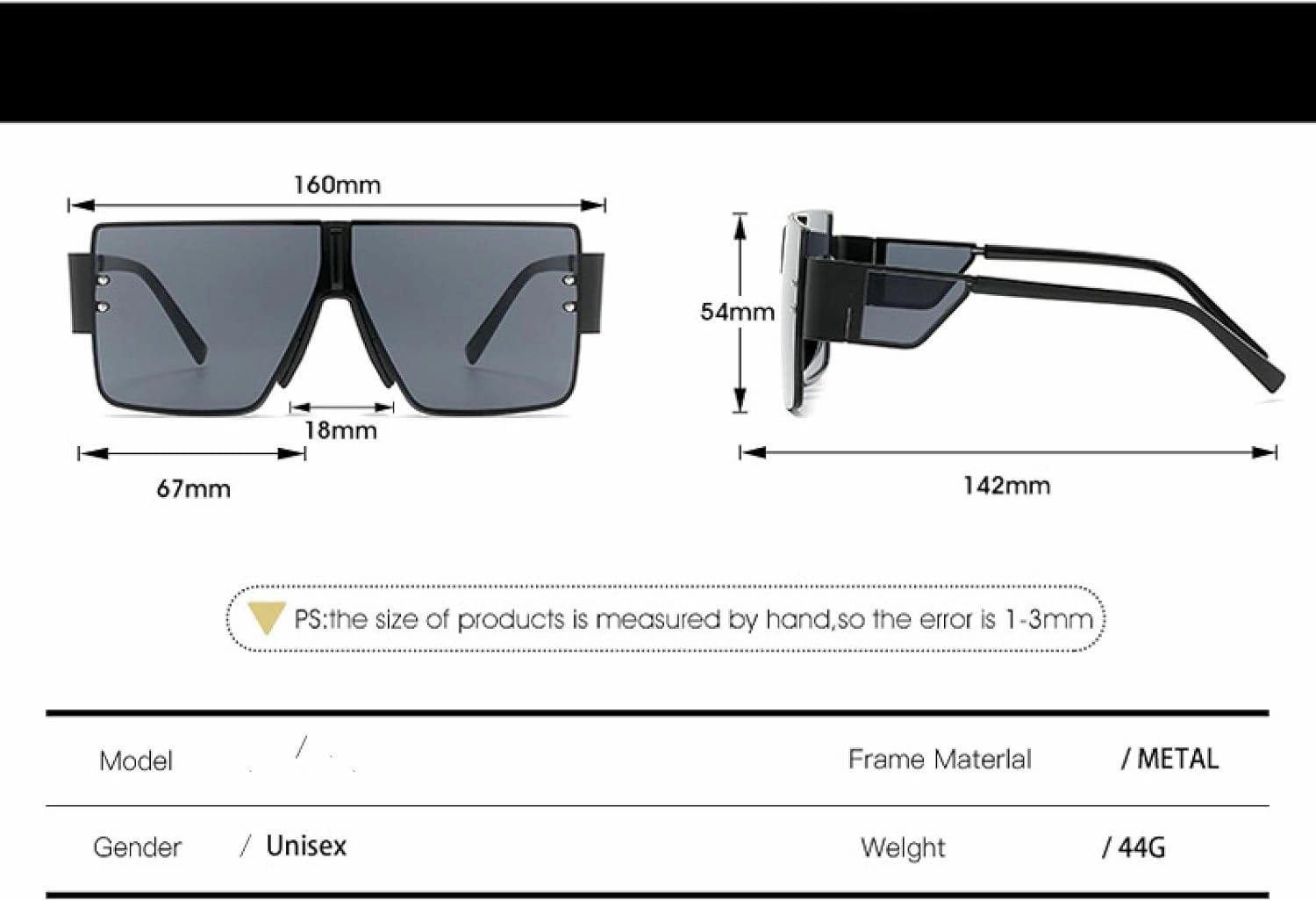 Oversized Sunglasses Women Men Retro Big Frame One Piece Eyewear Fashion Outdoor Driving Shades Uv400