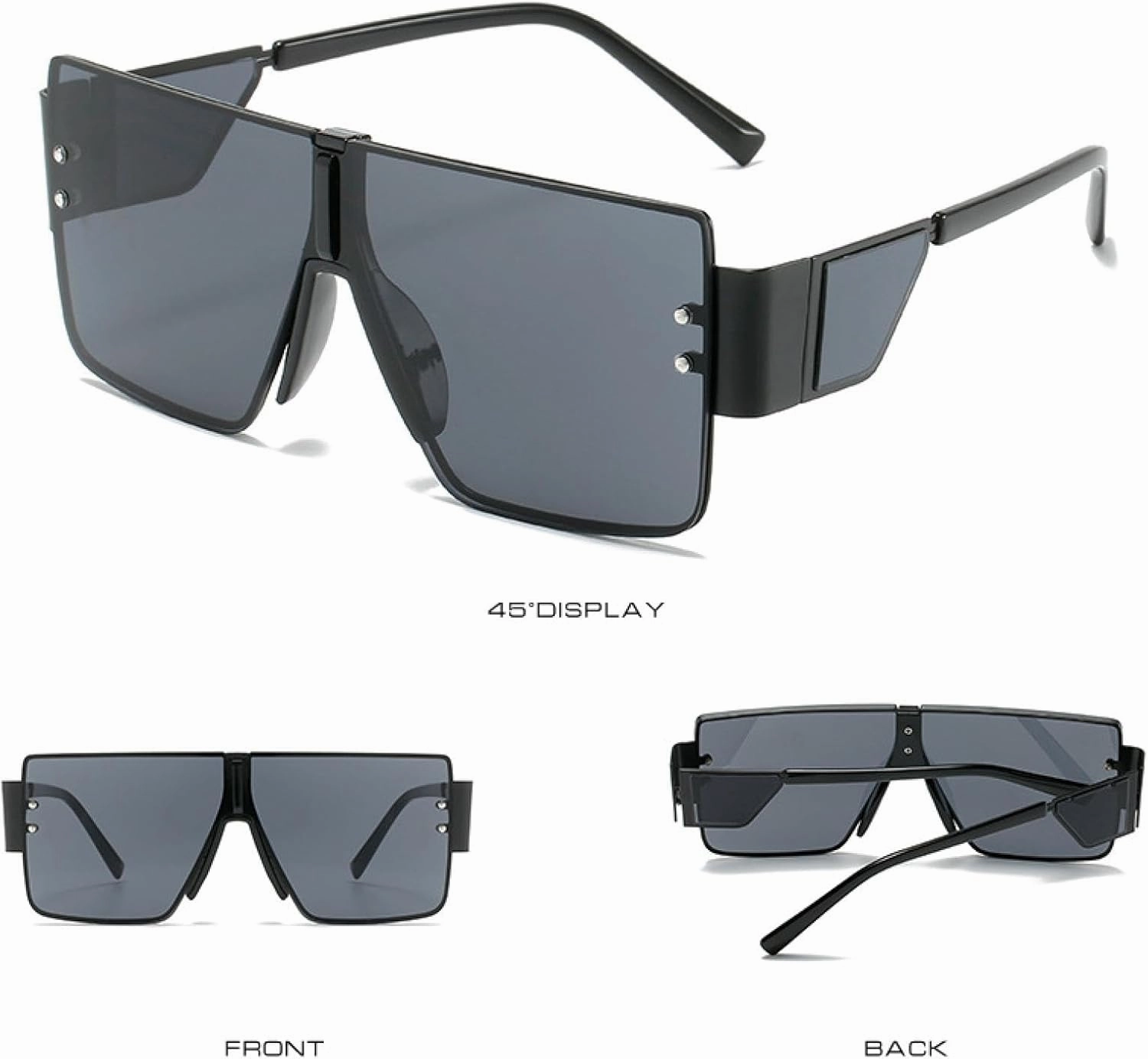 Oversized Sunglasses Women Men Retro Big Frame One Piece Eyewear Fashion Outdoor Driving Shades Uv400