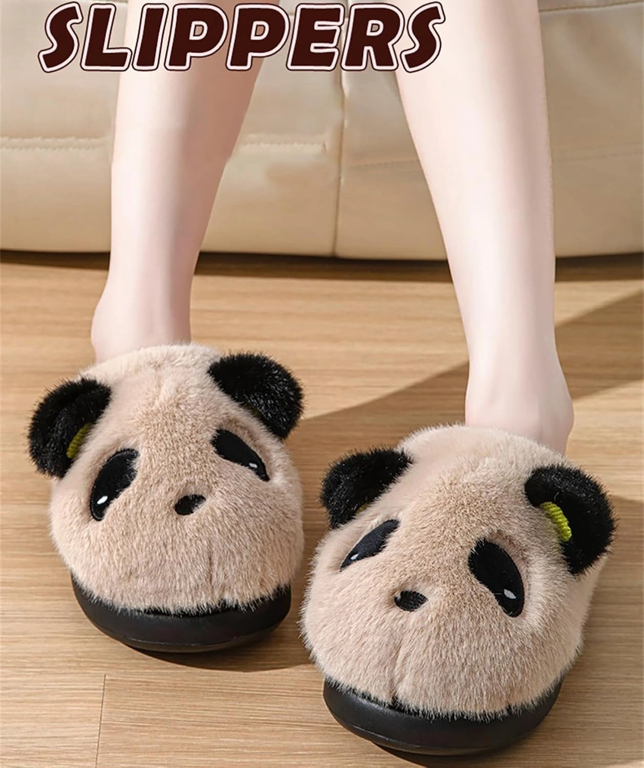 Panda Plush Animal Slippers - Warm & Soft Women's Home Slippers for Indoor/Outdoor