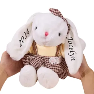 Personalised Bunny Rabbit,Custom Monogrammed Bunny Rabbit,Stuffed Animal Plush,Bunny Soft Toy,Flower girl Proposal,Kids Birthday Gift,Easter Gift