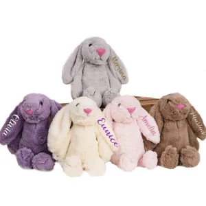 Personalized Embroidered Easter Bunny Rabbit,Custom Plush Bunny Rabbit,Embroidered Plush Bunny With Child'S Name,Monogrammed Bunny Plush,Bunny Rabbit Plush Toy,Hand-Made Plush Toy,Baby Shower Gifts