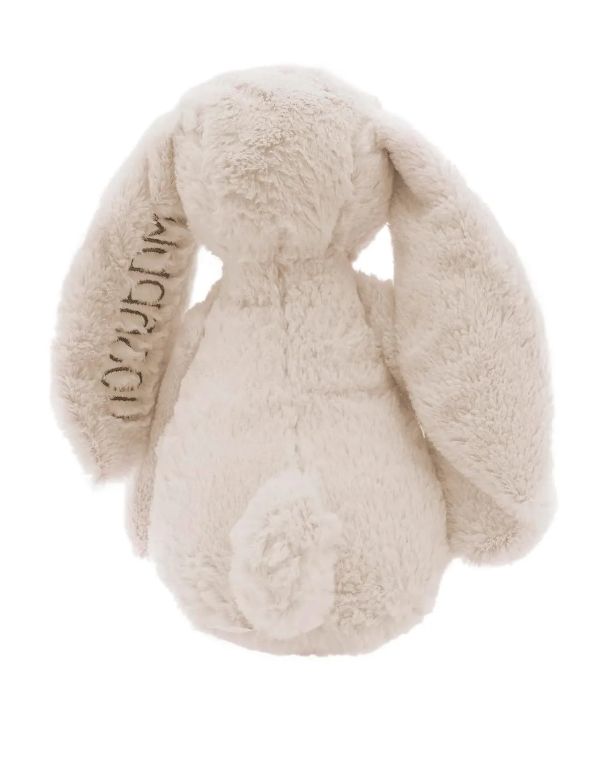 Personalized Super Soft Plush Bunny - Stuffed Animal Toy for Kids - Custom Gift with Embroidered Name on Ear for Easter, Baby Shower Gift (medium, beige)