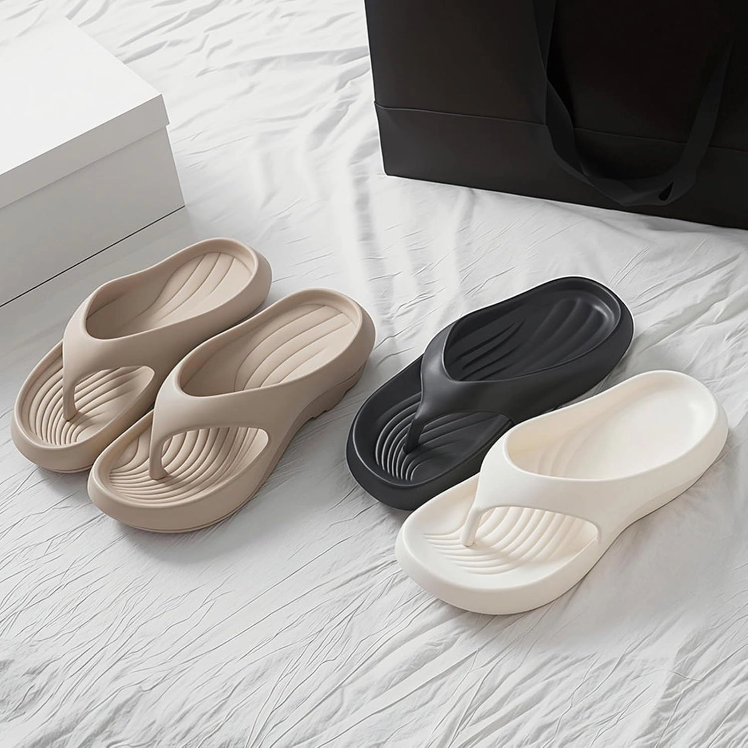 Pillow Arch Support Flip Flops, Plantar Fasciitis Orthopedic Sandals, Lightweight, Cushioning, Shock-Absorbing, Men & Women