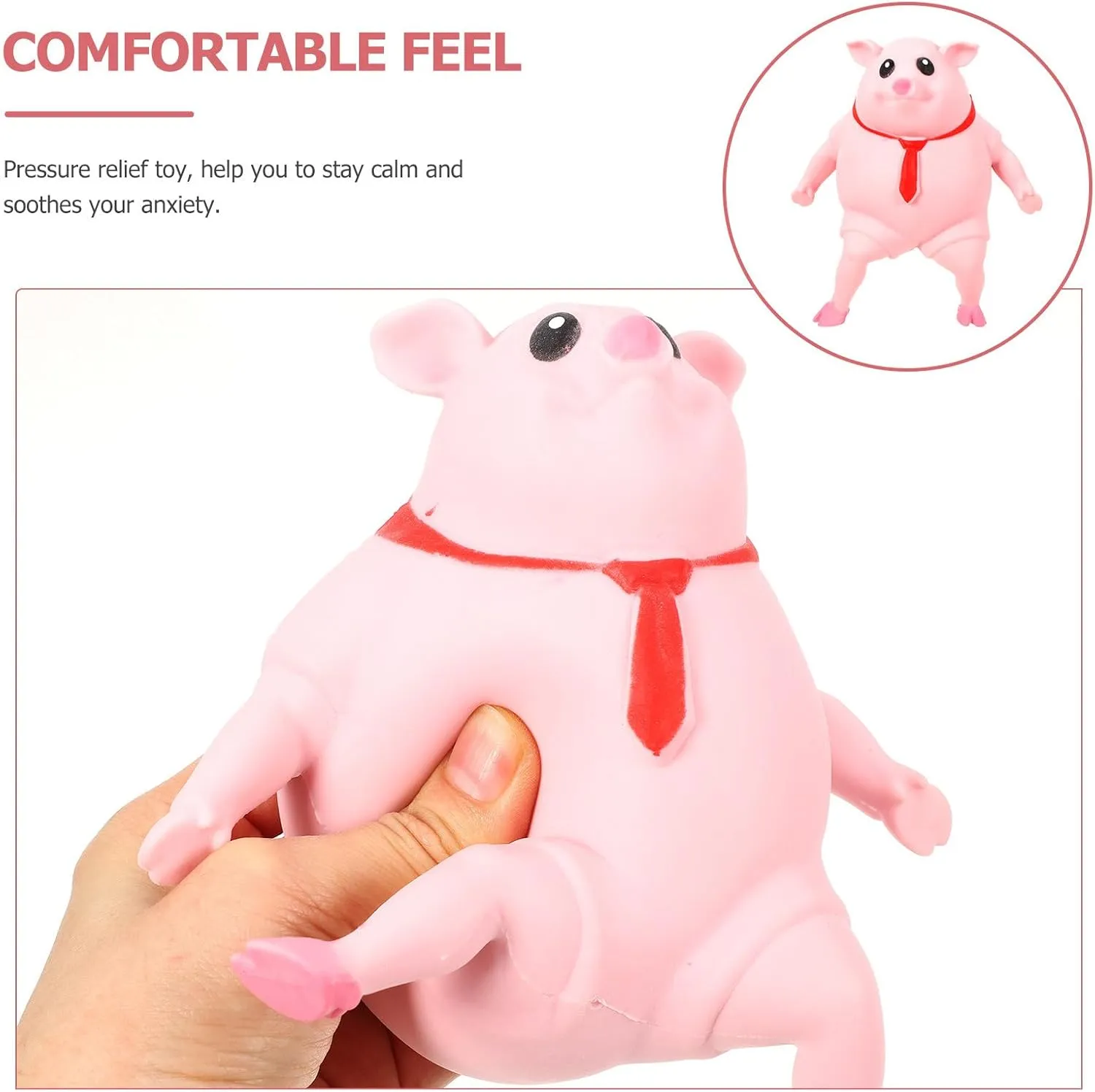 Pink Porky Splash Toy Stress Reliever Toy for Kids and Adults Animal Funny Stress Toy Novelty Cute Pig Squeeze Toyssplash Piggy Splat Pig Sensory Fidget Autism Piggy Squeeze