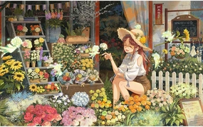 Pintoo Jigsaw Puzzles 1000 Piece for Adults - DONGLONGDONG - The Elf Florist Beautiful Plastic Puzzle for Home Decor Zero Dust Easy Storage [H3111]