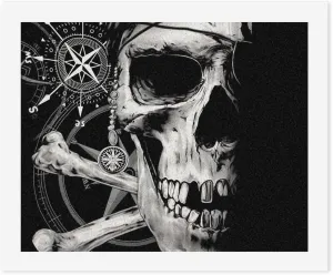 Pirate and Skull Compass Adult Paint by Number Kits Personalized Adults Digital Oil Painting Kits with Paints and Brushes Creative Gift