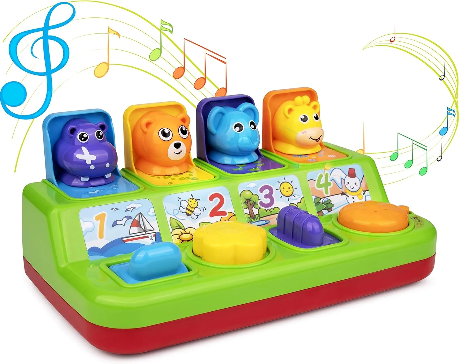 Playkidz Baby Pop Up Toy, Toddler Music Cause & Effect Toys, Interactive Animal Sounds, 10 Month Old Baby -1 Year Old boy & Girl